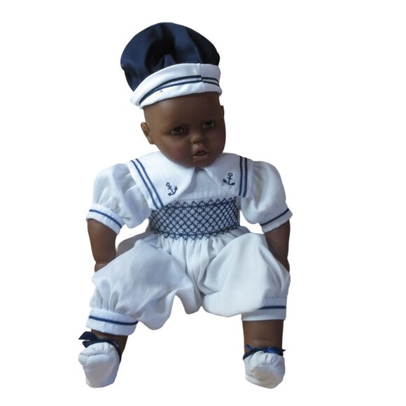 Lissi Doll African American Boy in Sailor Suit 21" Tall Vintage - Picture 1 of 10